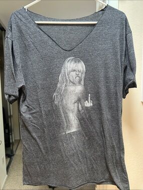 Kate Moss V-Neck Graphic Tee